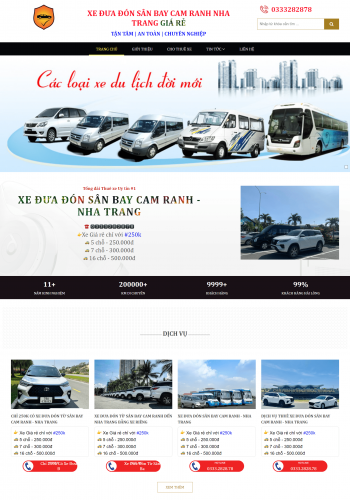 Mẫu Website Xe Dịch Vụ Sân Bay Cam Ranh